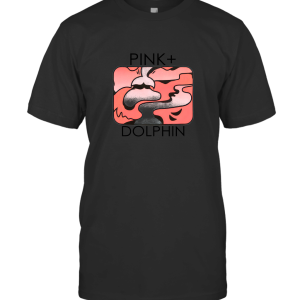Pink Dolphin Splash Portrait T-Shirt