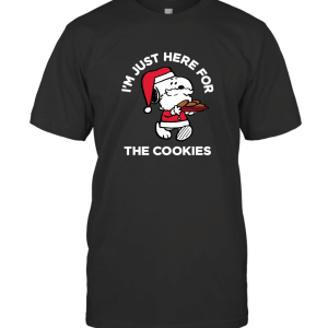 Peanuts Santa Claus Snoopy I m Just Here for The Cookies T-Shirt