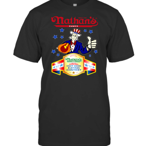 Nathans Hot Dog Eating Contest 4th of July Joey Chestnut Champion BLACK T-Shirt