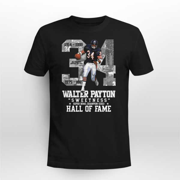 Walter-Payton No. 34 Chicago Football Sweetness Legend Hall Fame Memorial