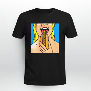 Lady Eating Hot Dog