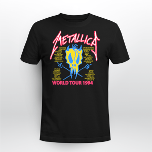 METALLICA 1994 Shirt World Tour 90s Tshirt Rock Roll Heavy Metal Thrash Rolling Stones Cities Thrashed James Hetfield Kirk Hammet_sau
