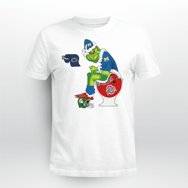 Michigan Wolverines The Grinch Santa Toilet Ohio State Buckeyes Christmas NAVY