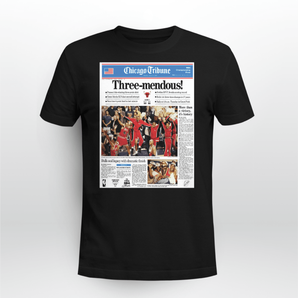Vintage Chicago Tribune Bulls Three Mendous