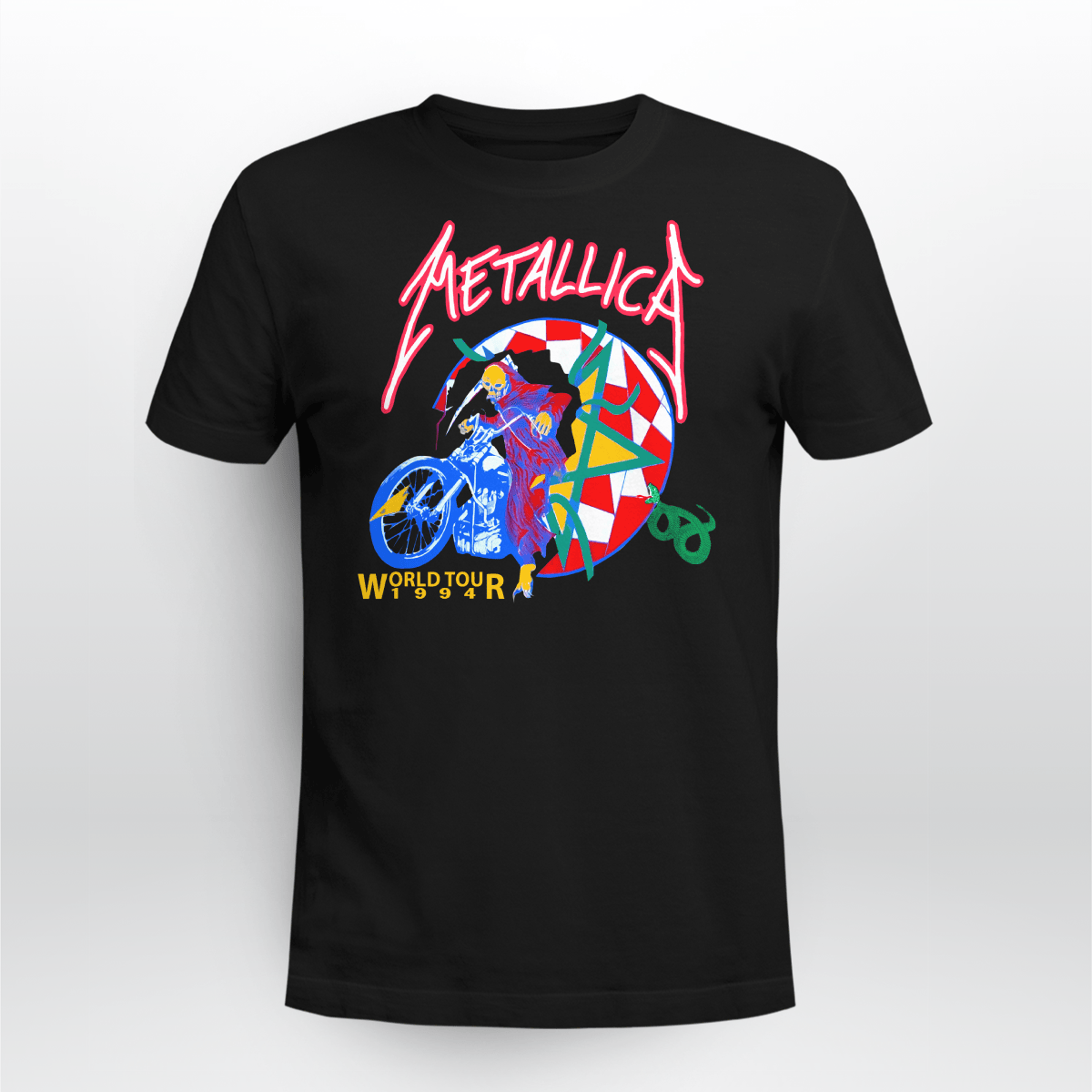 METALLICA 1994 Shirt World Tour 90s Tshirt Rock Roll Heavy Metal Thrash Rolling Stones Cities Thrashed James Hetfield Kirk Hammet_truoc