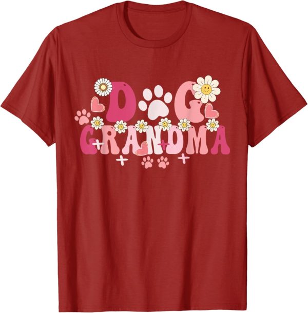 Groovy Dog Grandma Owner Mama Grandma Dog Lovers T-Shirt for Men Women - Image 5