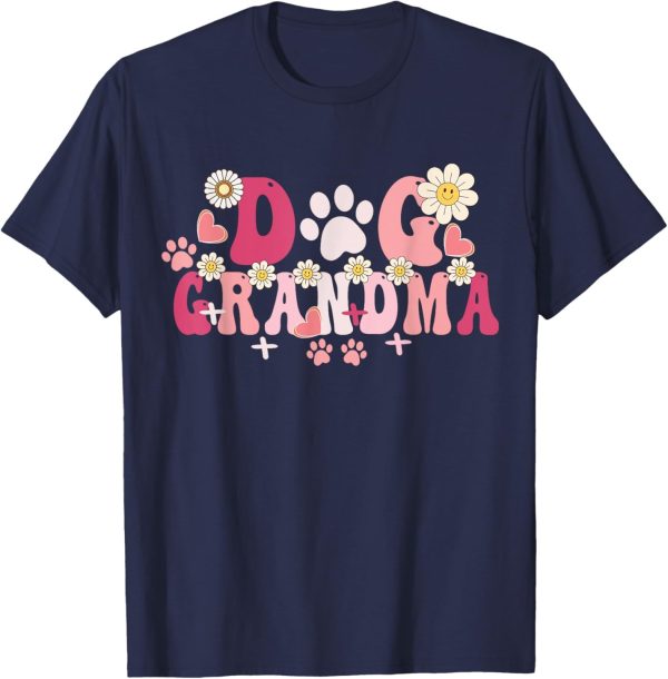 Groovy Dog Grandma Owner Mama Grandma Dog Lovers T-Shirt for Men Women - Image 2