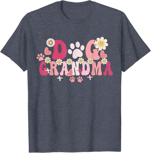 Groovy Dog Grandma Owner Mama Grandma Dog Lovers T-Shirt for Men Women - Image 4