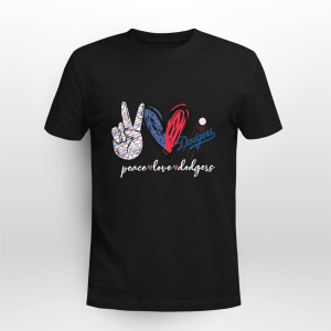 PEACE LOVE DODGERS GRAPHIC white