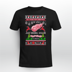 ALL I WANT FOR CHRISTMAS IS YOU DETROIT RED WINGS ICE HOCKEY UGLY CHRISTMAS
