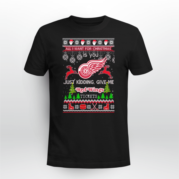 ALL I WANT FOR CHRISTMAS IS YOU DETROIT RED WINGS ICE HOCKEY UGLY CHRISTMAS