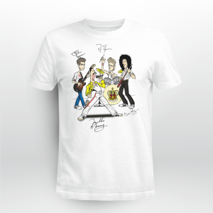 Vtg Queen Freddie Mercury All Members Signatures Shirt Queen Band